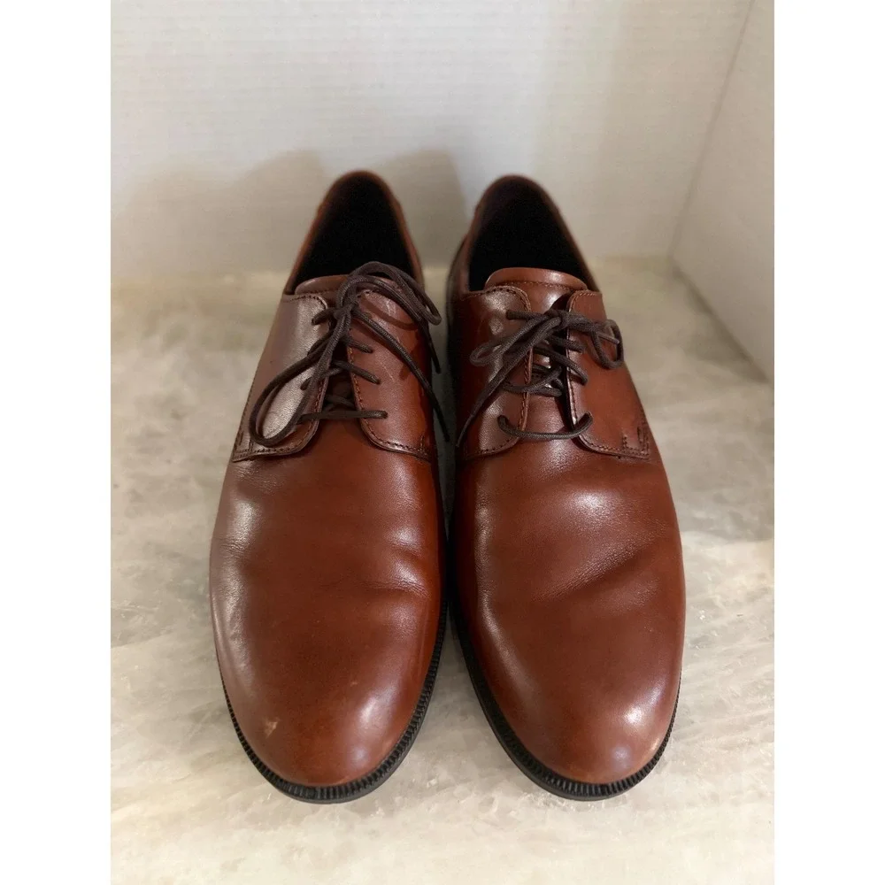 ECCO‎ Leather Oxford Shoes Mens Brown Good Lace Up Derby Dress Shoes Size us 13